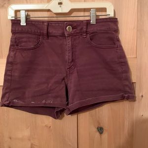 American Eagle maroon Hi-Rise Shortie size 4